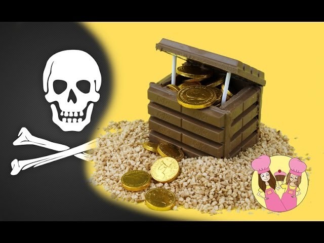 Make a PIRATE TREASURE CHEST using Kit-Kats - Cake topper Tutorial by Charli's crafty kitchen