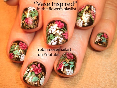 Nail Art for Short Nails | Floral Bouquet Nails 5 | DIY flower garden #NAILS