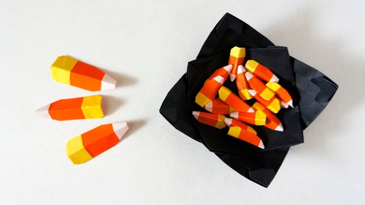Origami Candy Corn - Caramelos de Halloween
