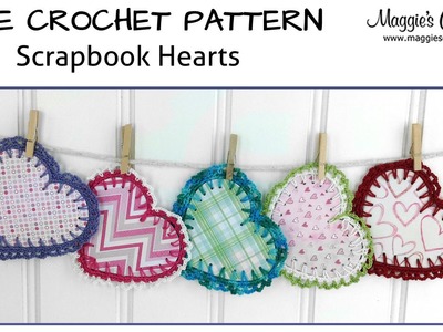 Scrapbook Hearts Free Crochet Pattern - Right Handed