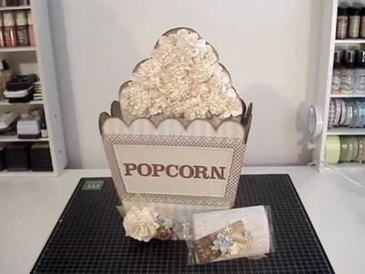 Scrapbook Mini Album - Popcorn Box and Popcorn Shaped Mini Album : )