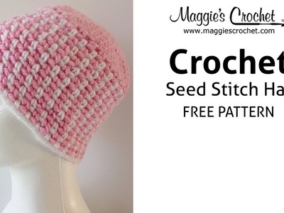 Seed Stitch Adult Hat Free Crochet Pattern - Right Handed