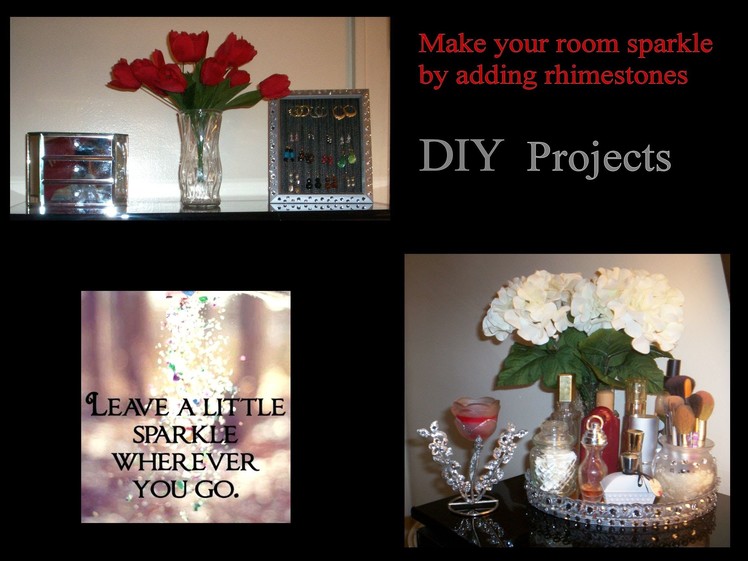 DIY Room Decor -Rhinestone Vanity, Candle Holder, and Earring Frame