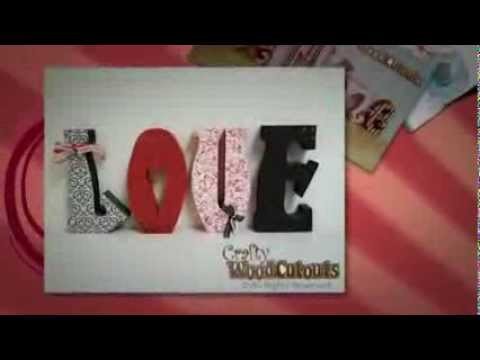 February & Valentines Day Wood Crafts - Love, Kiss, Conversation Hearts