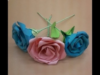 How to make origami rose paper flowers free pattern tutorial