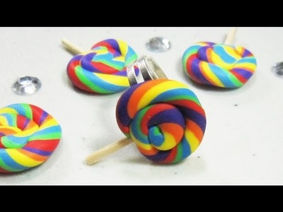 Mini Fashion DIY - How to make a colorful polymer clay lollipop ring - EP