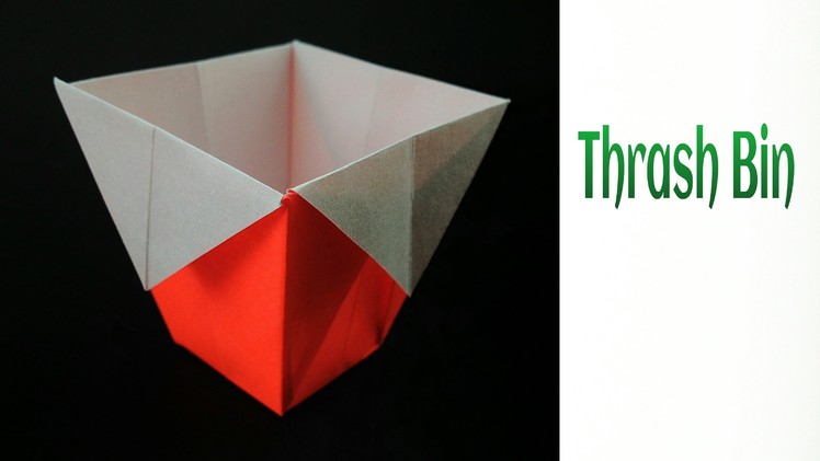 Origami Paper "Dustbin.  Thrash Bin" - Very easy to make !!