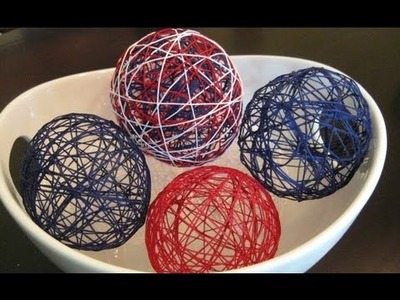 Patriotic Decorative String Balls Craft for Memorial Day or Fourth of July