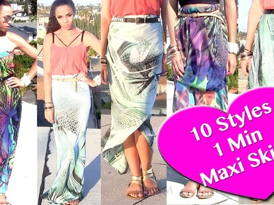 10 Ways to Wear 1 Scarf As a Skirt & Dress! DIY Maxi Skirt NO SEW in 1 Min