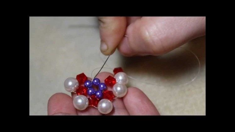 Beaded flower earrings part 2