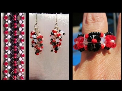 Beading4perfectionists : Matching netted bracelet - earings - and ring beading tutorial