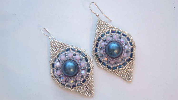 BeadsFriends: Beaded Earrings - Arrow earrings made with seed beads, bugles and bicones