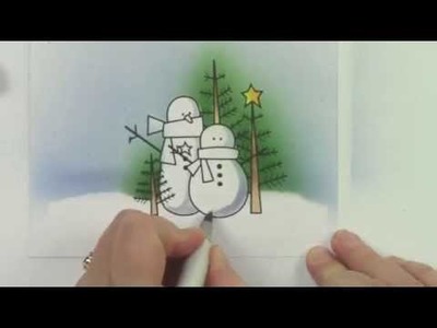 Copic in the Craft Room: Airbrushing for a Holiday Card