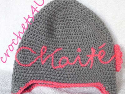 Crochet name on hat