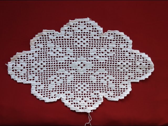 Crochet Oval Flower Filet Part 6