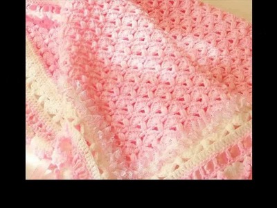 Crochet shell stitch baby blanket