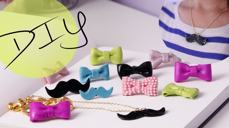 DIY Accessories: How to Make a Cute Bow Ring & Mustache Necklace