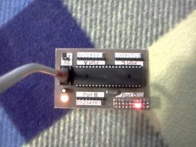 DIY Atmega16.Atmega32 board test - running LEDs