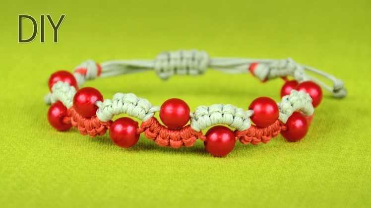 Easy Wave or Snake Bracelet with Beads - Tutorial