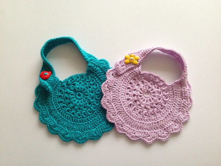 How to crochet baby bib motif 2
