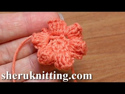How To Crochet Flower Popcorn Stitches Tutorial 41 Part 2 of 3 Prosty Kwiatek na szydełku