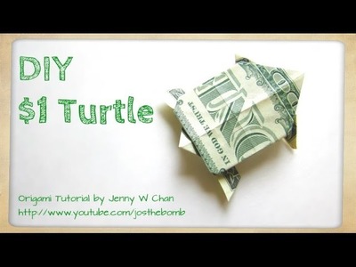 How to Fold Money Origami Turtle - $1 One Dollar Turtle - Dollar Origami - Summer Paper Crafts Kids