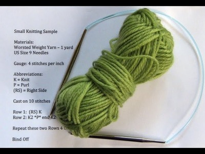 How to Knit - Brief Start to Finish Sample