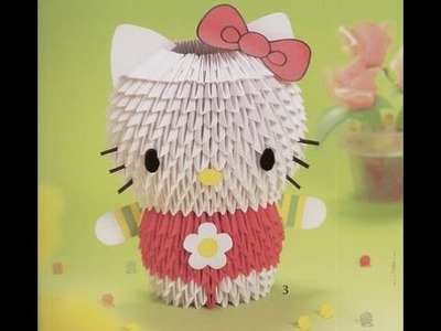 How to make 3D Origami Hello Kitty - Hướng dẫn xếp Hello Kitty Origami 3D