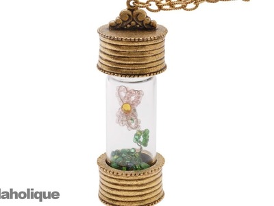 How to Make a Beaded Wire Flower in a Glass Bottle Necklace