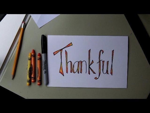 How to Make a Thanksgiving Card. Place Setting Card. Scrapbook lettering- Easy Lesson