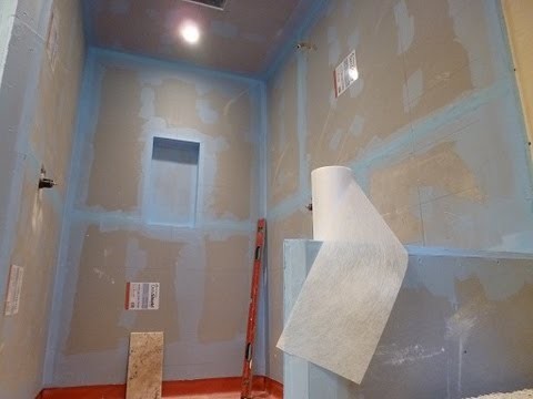 How to waterproof and tile walk-in tile shower DIY- step by step instructions - part "1" of 2