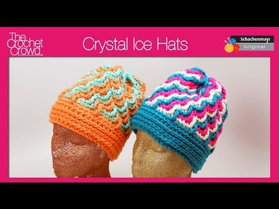Left Hand: Crystal Ice Crochet Hat