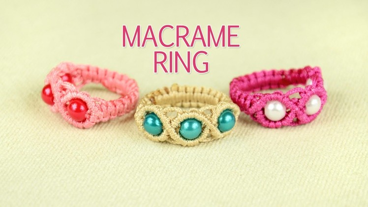 Macrame Ring with Beads - Tutorial