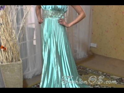 Pleated strapless apple green prom dress for summer-Magicmiss.com