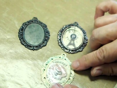 Scrapbook Jewelry in Cameo Mounts, with Flowers, Buttons, Images, Charms by B'sue