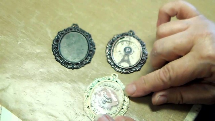 Scrapbook Jewelry in Cameo Mounts, with Flowers, Buttons, Images, Charms by B'sue