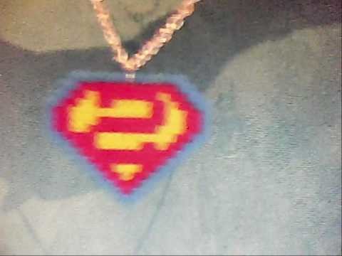 Superman hama bead necklace