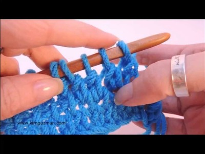 Tunisian Crochet: Double Stitch (or Double Crochet) (Left Handed)