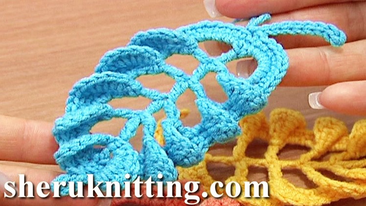 3D Crochet Leaf Tall Stitches Tutorial 28 Part 1 of 2 Complex Stitch Base