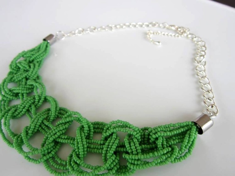 AliExpress seed beads necklace DIY.  Колье из бисера и цепочки