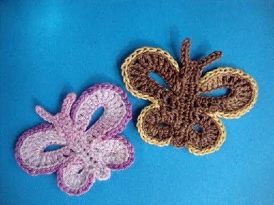 Бабочка - How to crochet butterfly free pattern - Вязание крючком