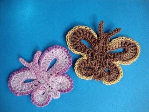 Бабочка - How to crochet butterfly free pattern - Вязание крючком