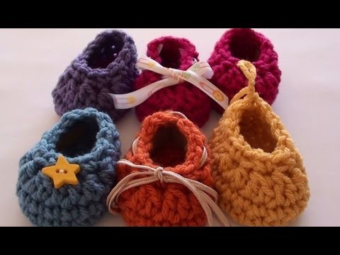 Craft Show Crochet Baby Booties - Newborn Size