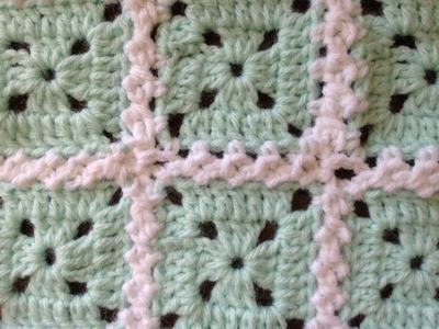 CROCHET ALONG - Attaching Granny Squares With Cable Stitch