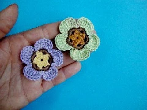 Crochet flower free Вязаный цветок Урок 59