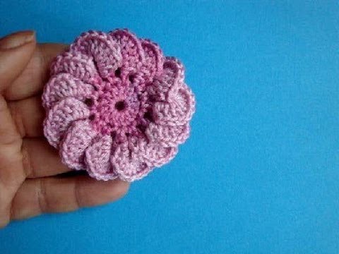 Crochet flower pattern -  вязаные цветы урок 58