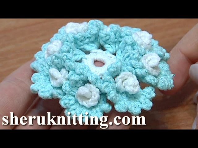 Crochet Flower With Small Spirals Around Tutorial 23 鉤針花