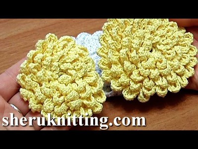 Crochet Fluffy Flower Tutorial 9 Große Blume häkeln