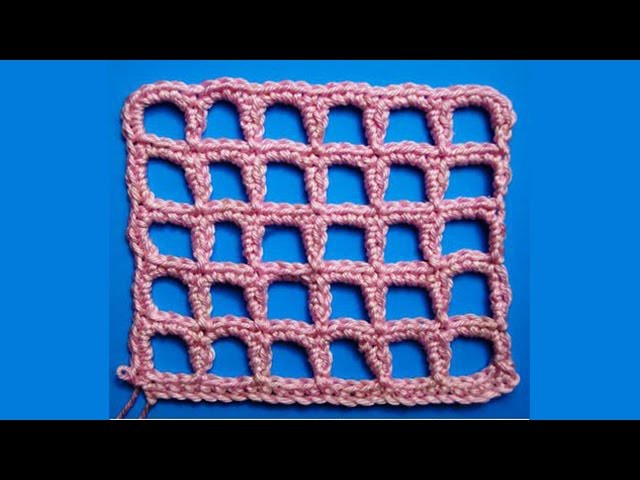 Crochet grid Сеточка крючком   Узор вязания мастер класс 4