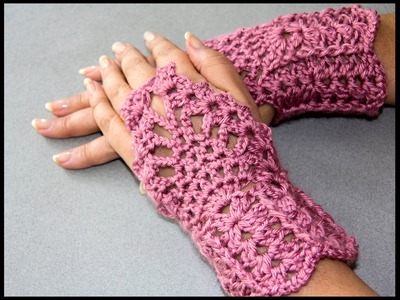 Crochet : Guantes sin dedos (Mitones) 2